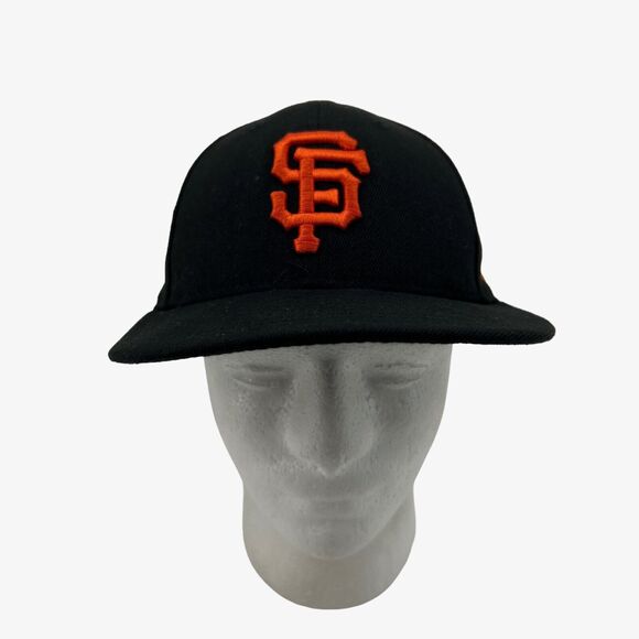 New Era San Francisco Giants Hat Mens 7 1/8 Fitted Black 59Fifty Baseball Cap - Picture 1 of 12